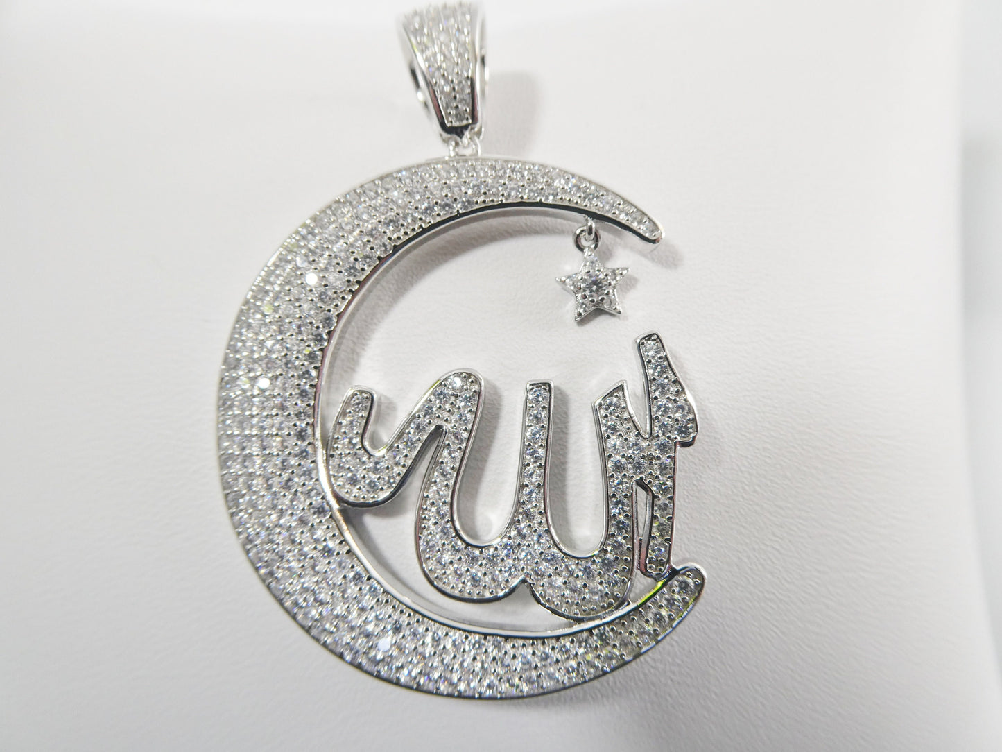 real 925 sterling silver large Muslim Allah pendent charm