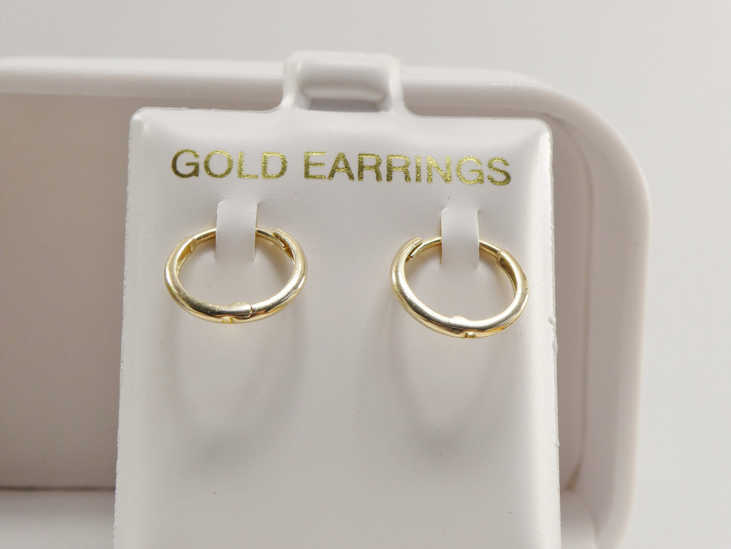real 10k solid yellow gold tiny simple 12mm hoop huggie earrings