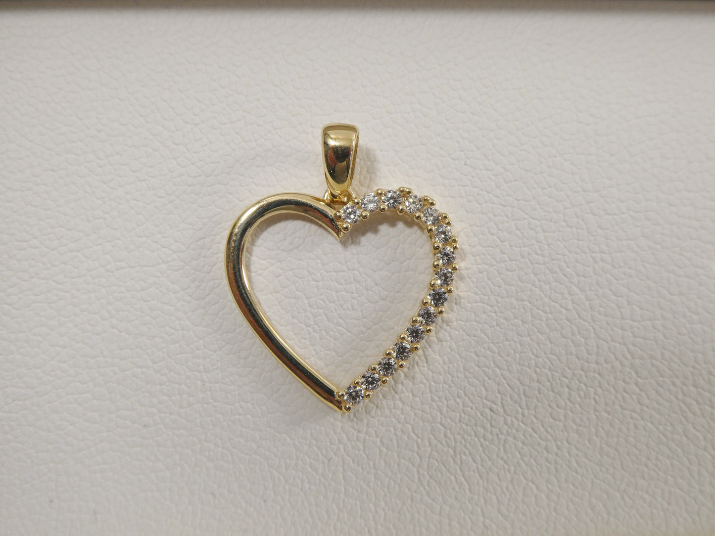 14k real solid yellow gold heart high polish charm pendent