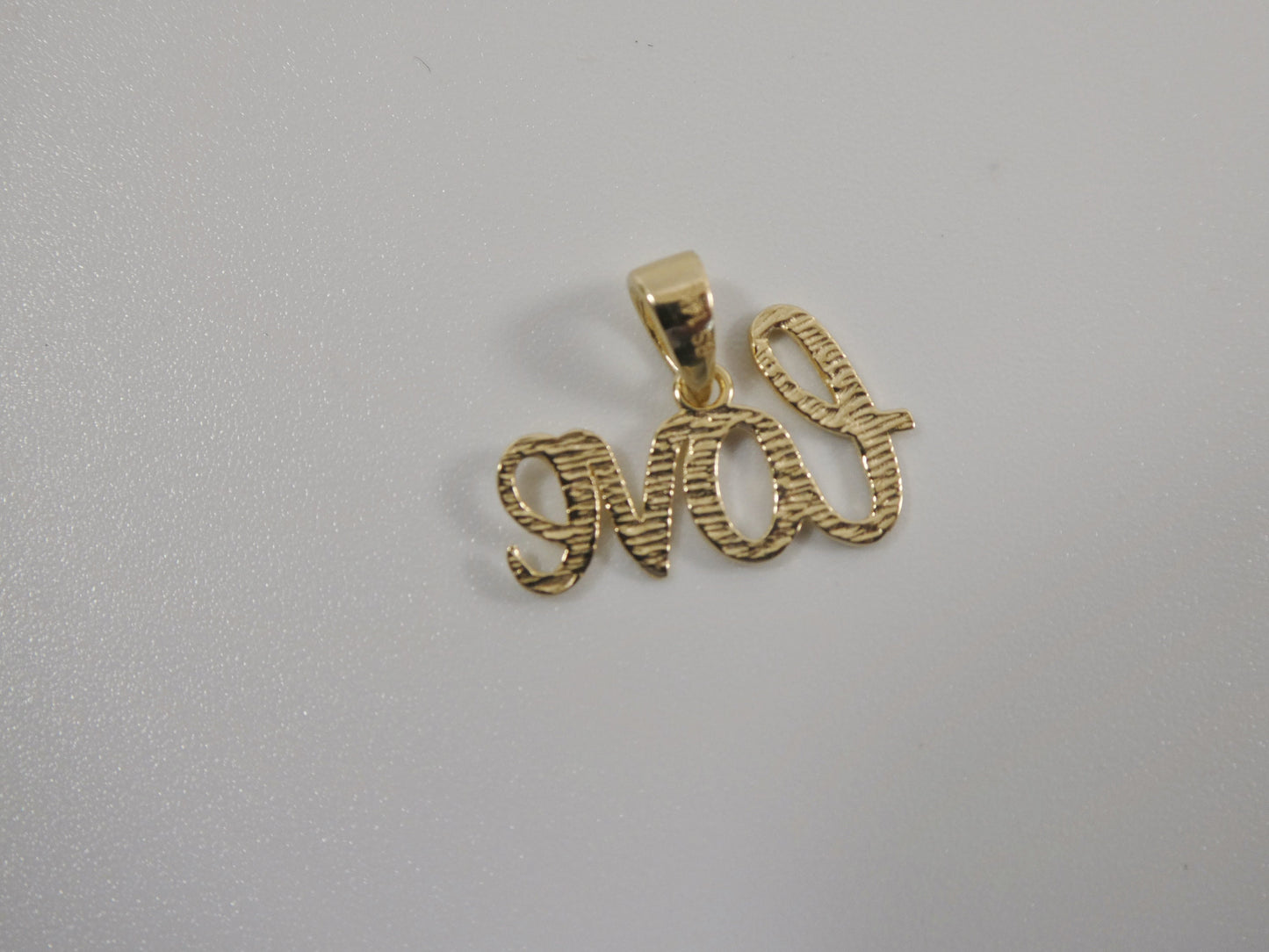 women's 14k real solid yellow gold love world charm