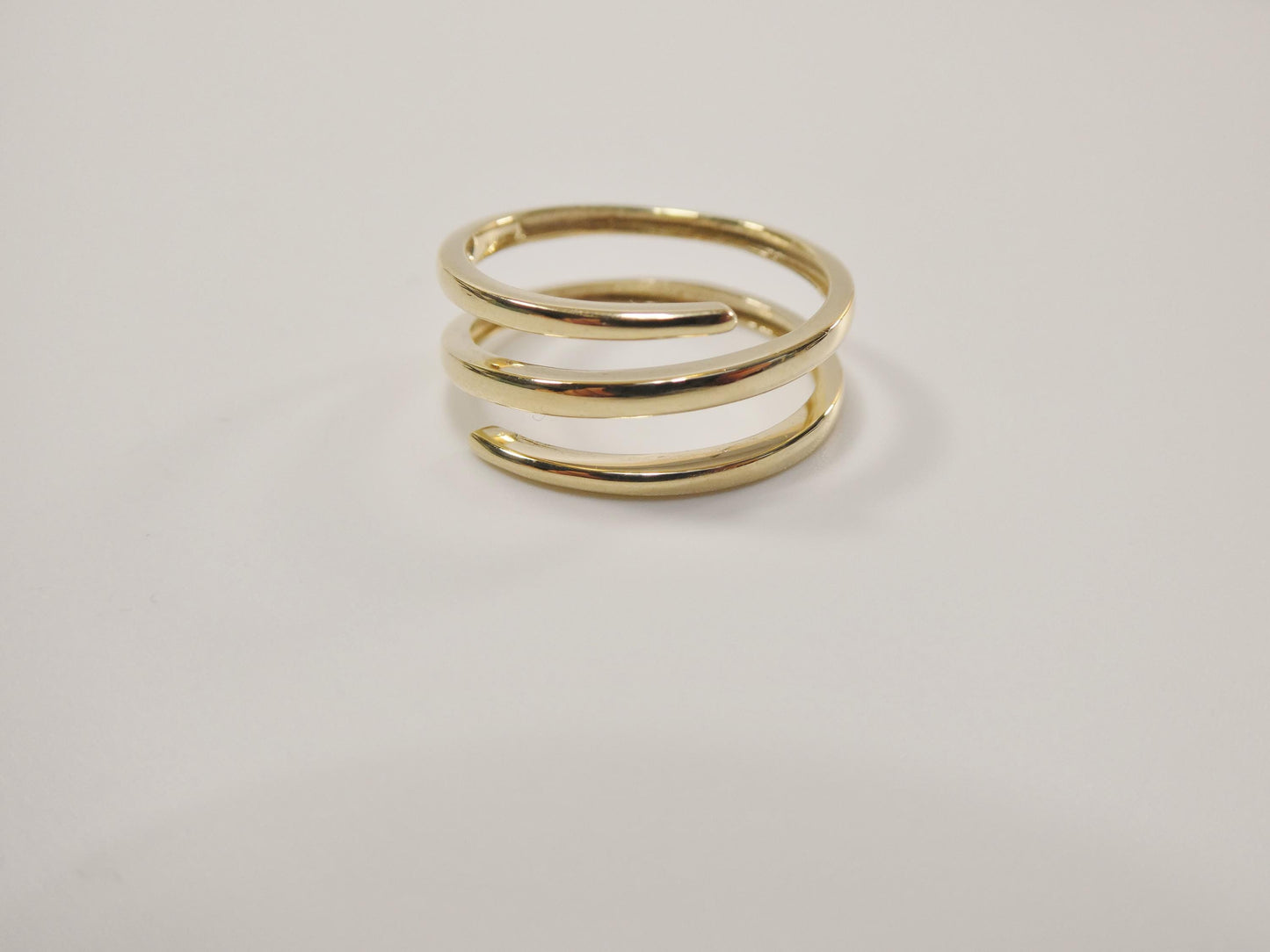 10k solid yellow gold women girl bypass ring