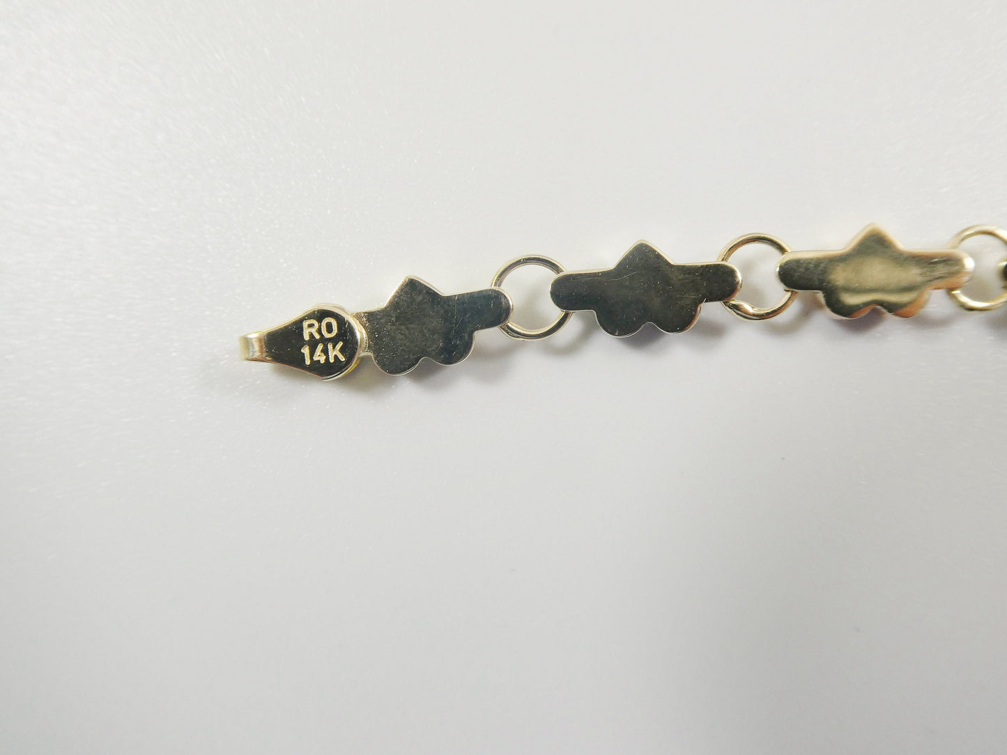 14K real solid yellow gold heart 5.5 inch baby ID bracelet