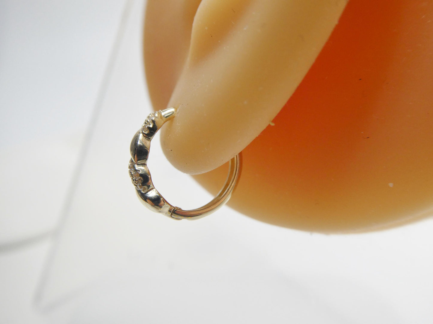 real 10k solid yellow gold designer hoop huggie earrings