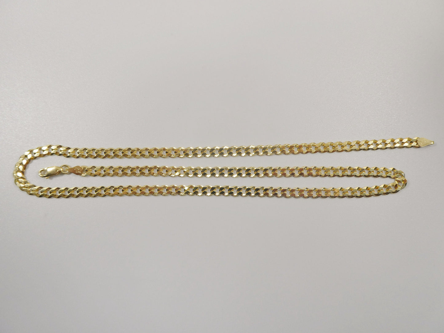 real 925 sterling silver solid curb chain 14k yellow gold finish