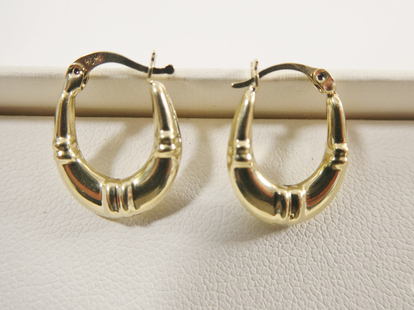10k real solid yellow gold 12.7MM classic design baby hoop earrings