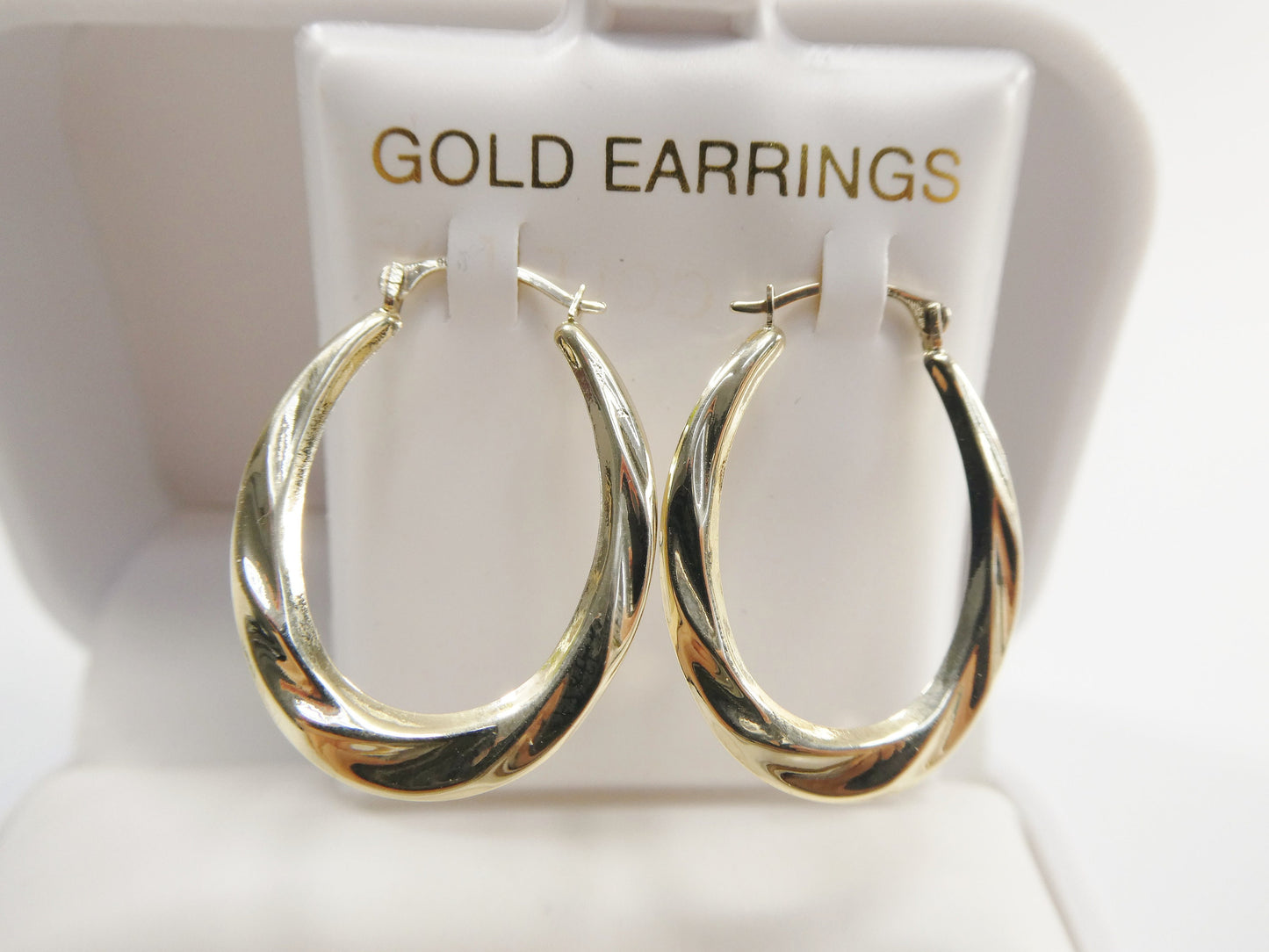 10k real solid yellow gold classic design hoop earrings
