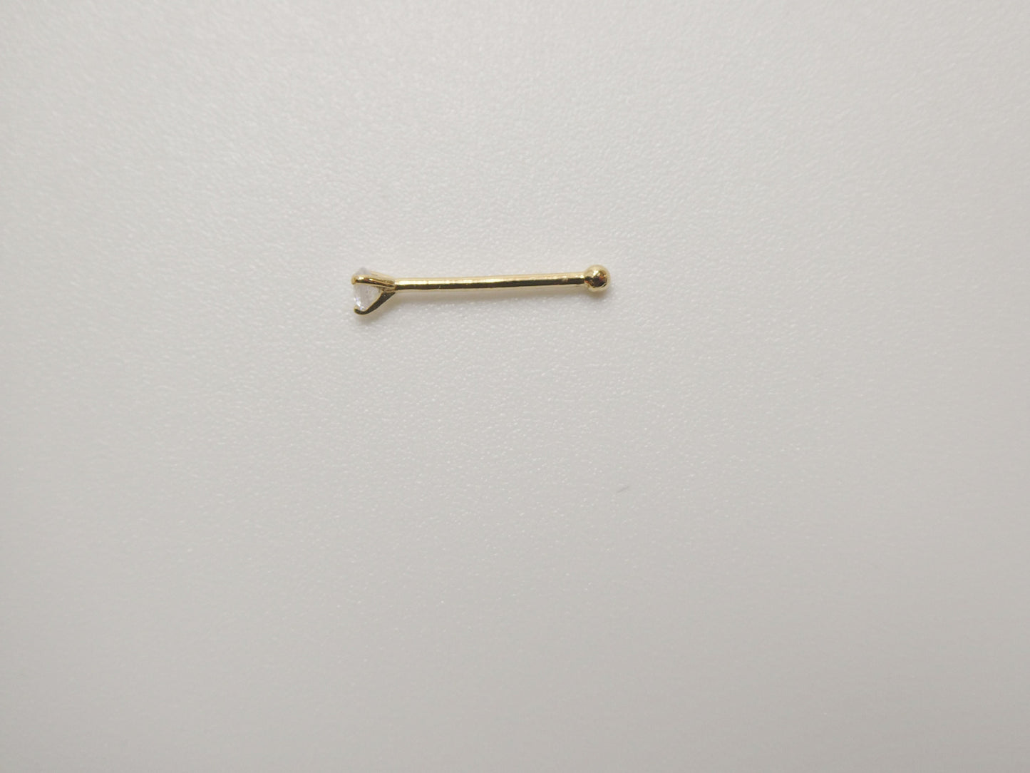 14k real solid yellow gold long post nose ring