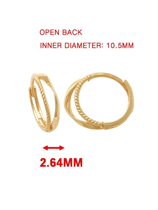 real 10k solid yellow gold designer hoop huggie earrings
