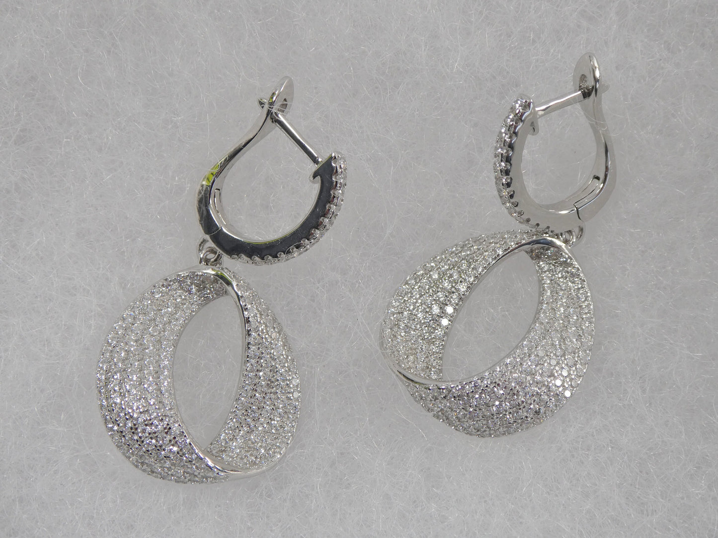 real 925 sterling silver micro pave setting 14k white gold color finish drop earring