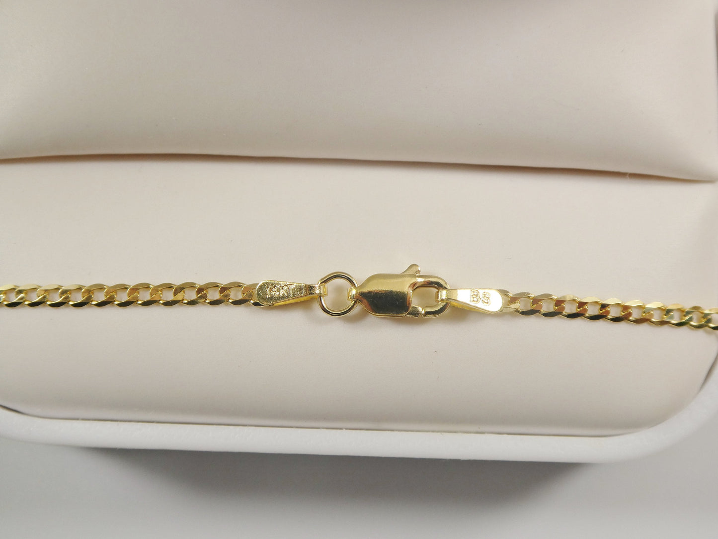 real 14k solid yellow gold 2mm flat curve baby chain