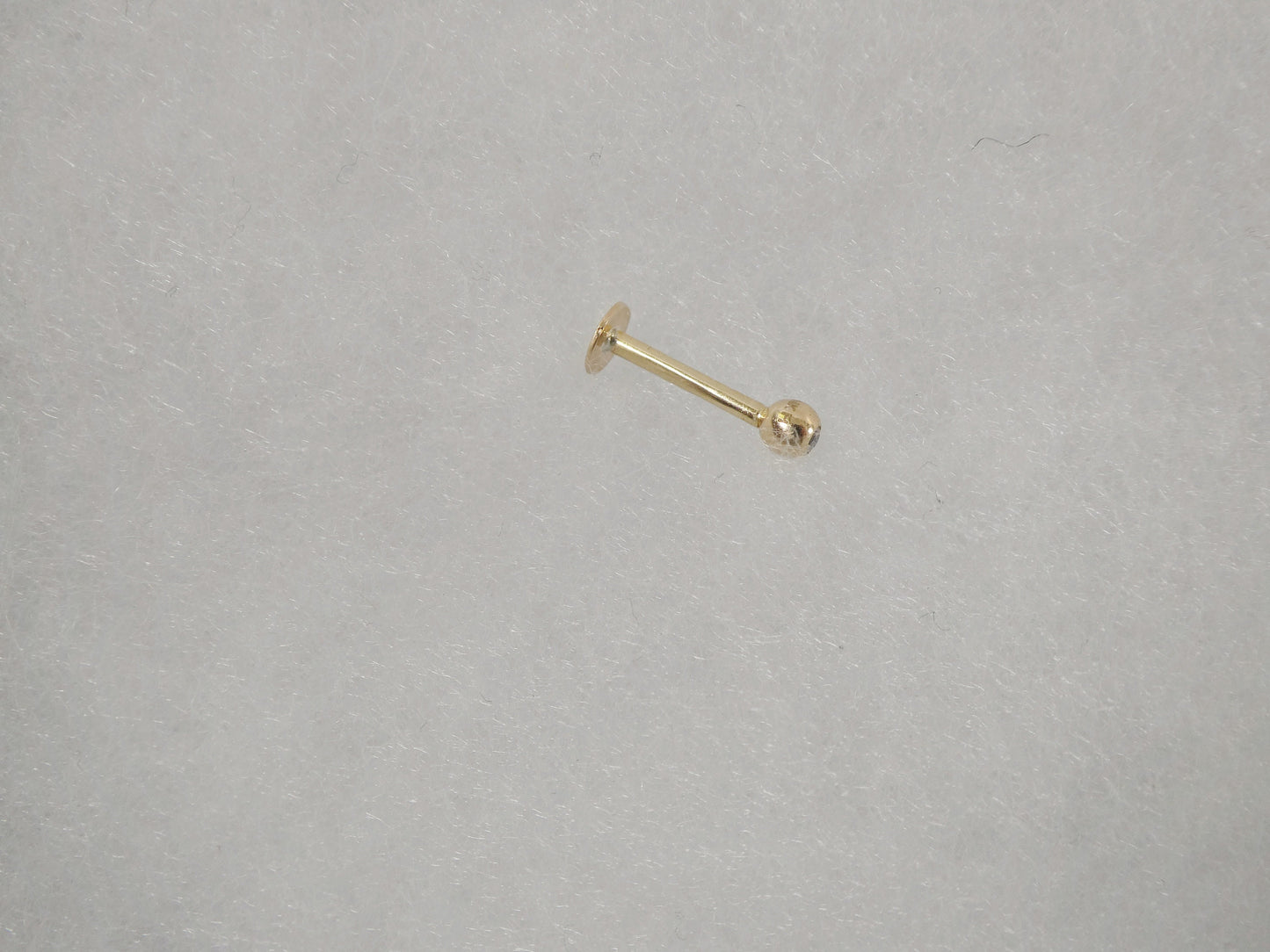 14K real solid yellow gold lip chin stud piercing