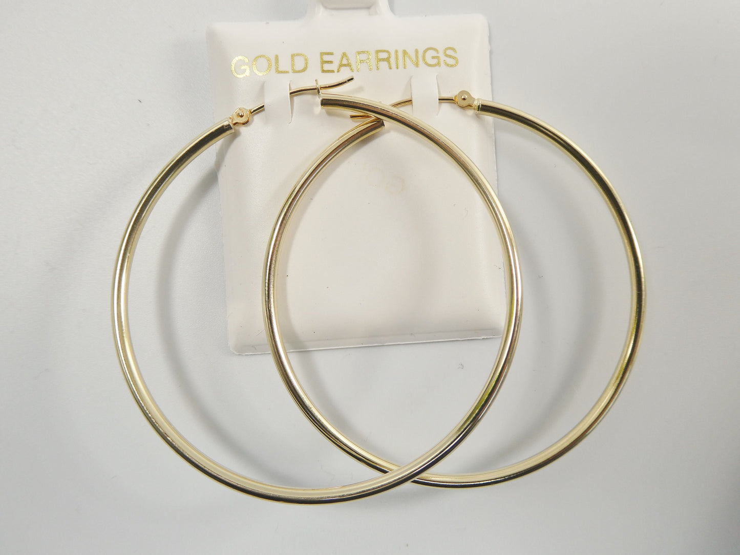 10k real solid yellow gold 2mm high polish hoop earrings