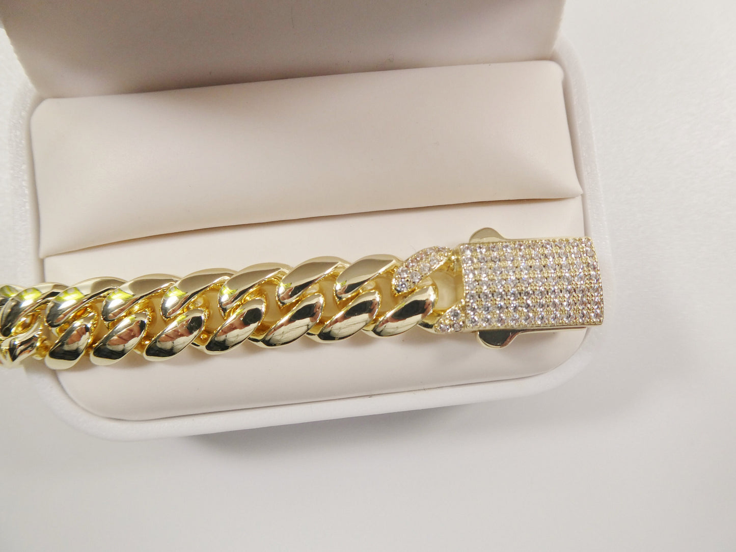 18k gold filled Monaco 10mm bracelet 7" 8" length