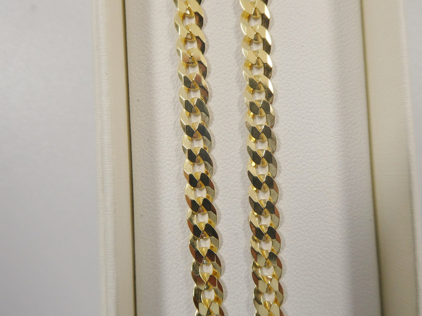 real 925 sterling silver solid curb chain 14k yellow gold finish