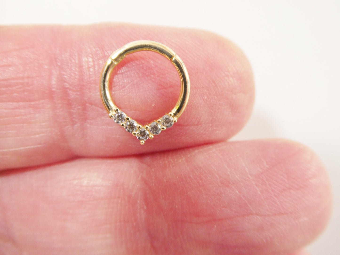 14k real solid yellow gold cartilage daith septum body ring piercing