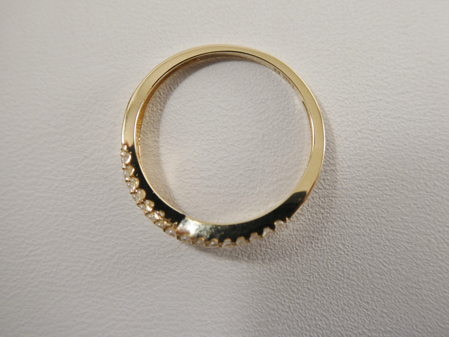 real 10k solid yellow gold women's classic micro pave setting twist ring