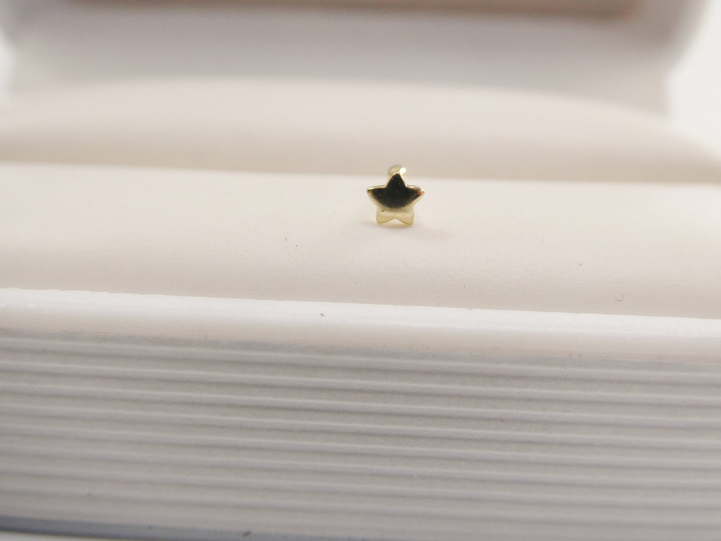 14k real solid yellow gold star nose ring