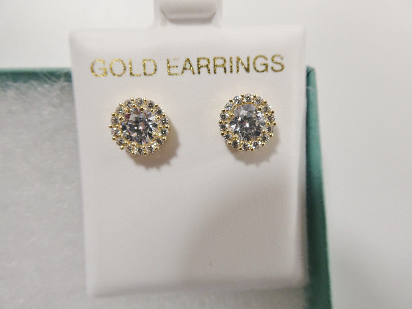 real 10k solid yellow gold screw back post large circle stud earring