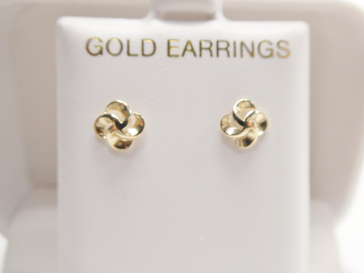 real 10k solid yellow gold flower push post earrings