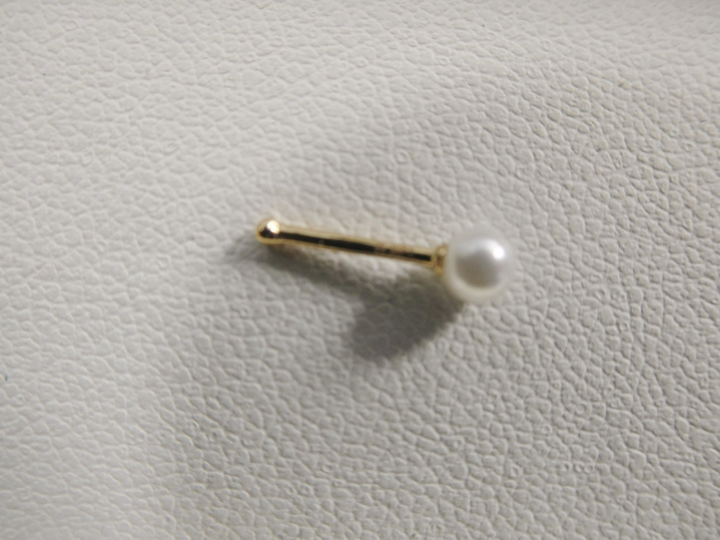 14k real solid yellow gold pearl nose ring
