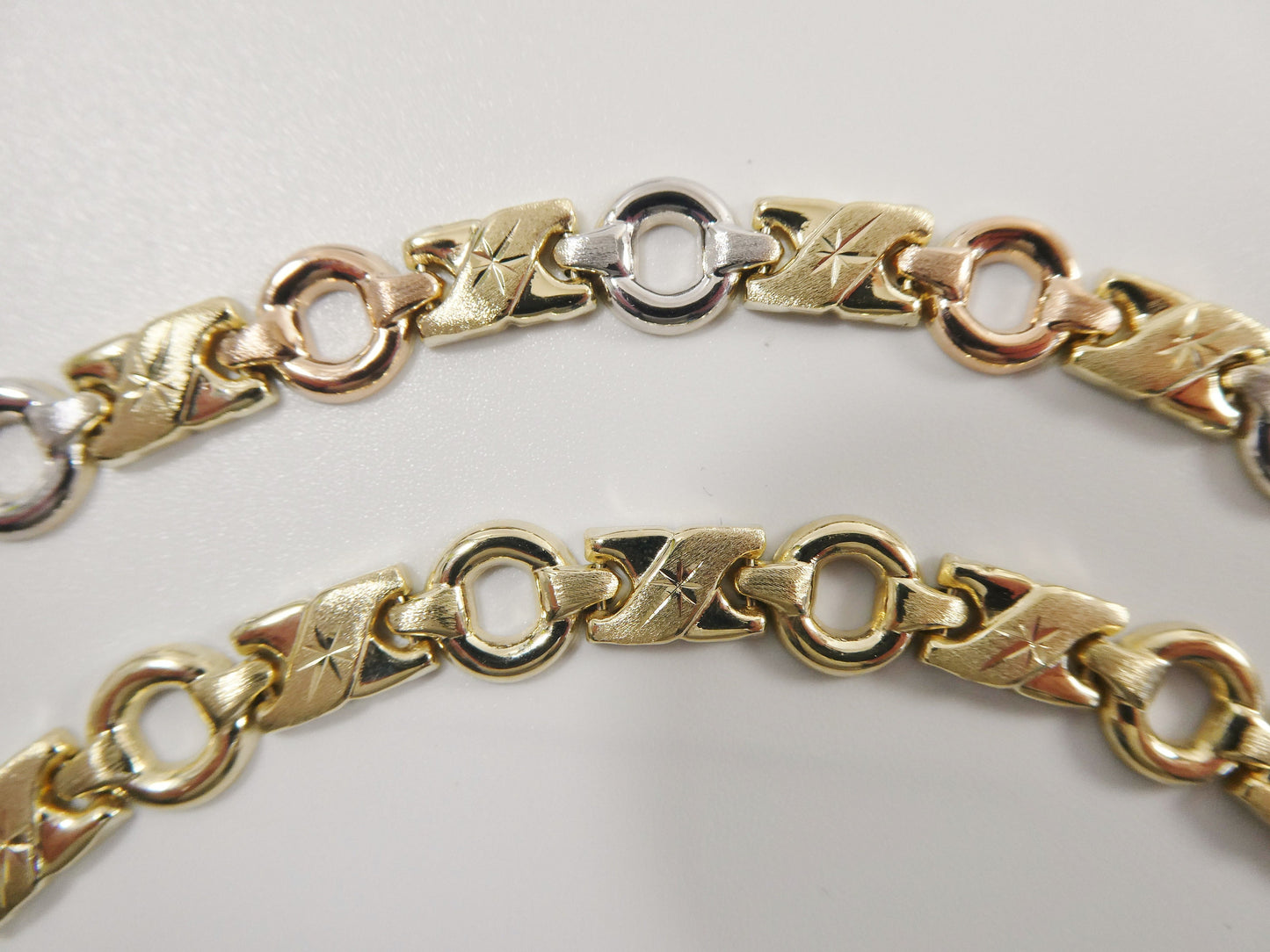 14k real solid yellow gold xo xo 7 inch bracelet