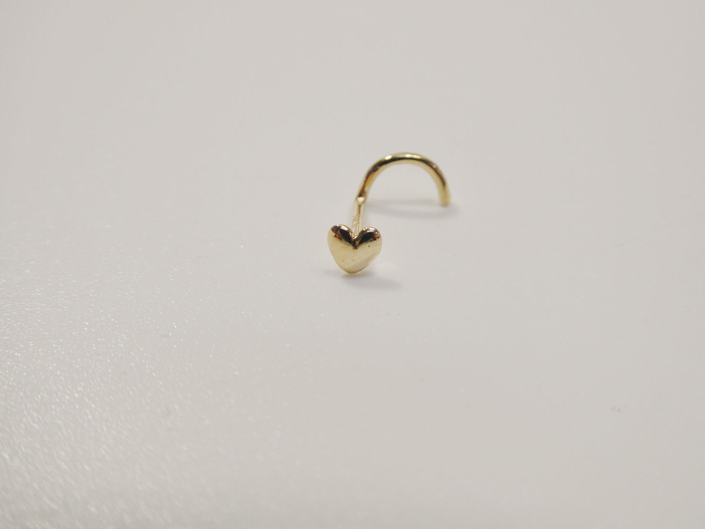 14k real solid yellow gold twist shape heart nose ring