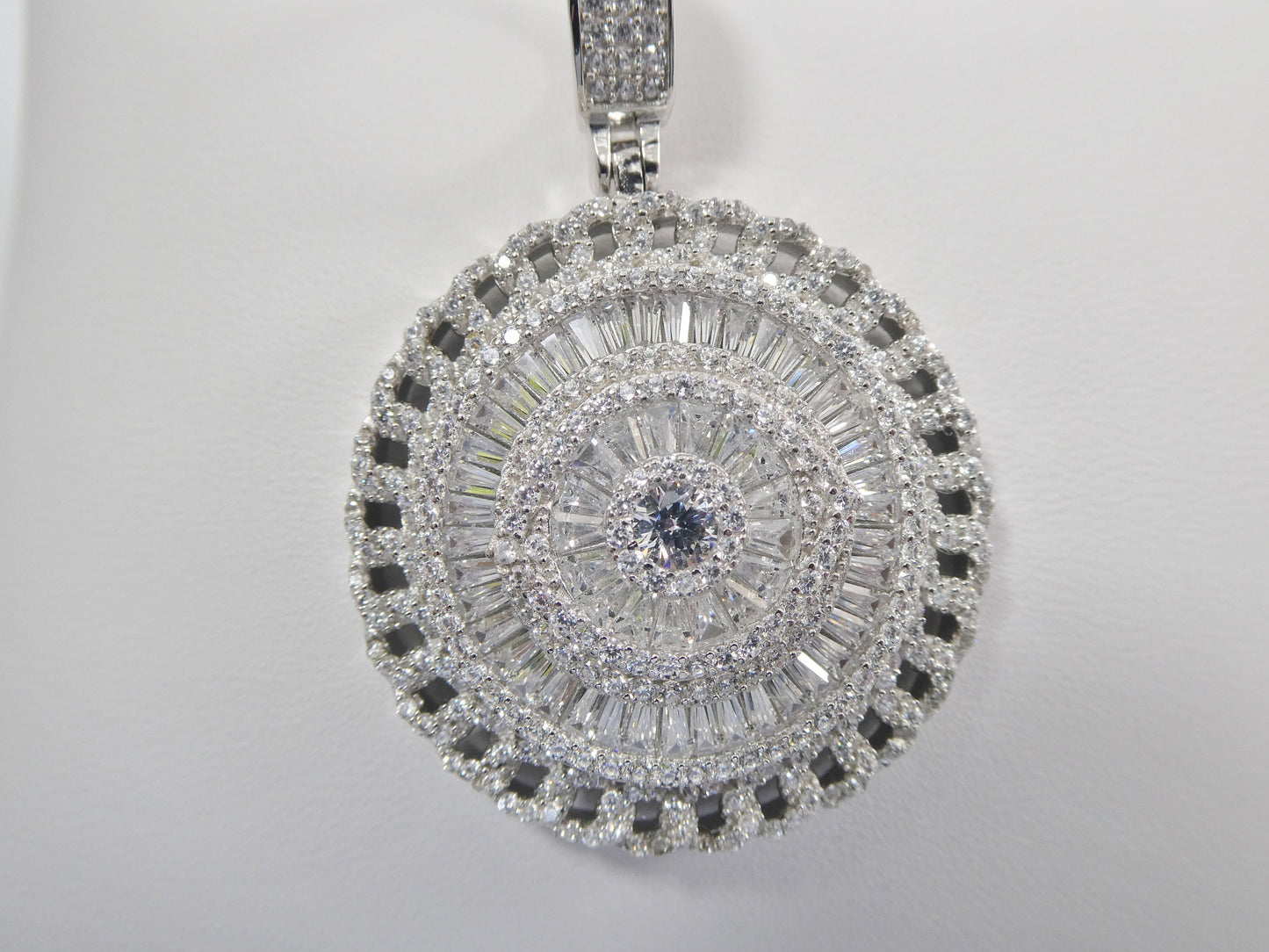 real 925 sterling silver large circle eye pendent