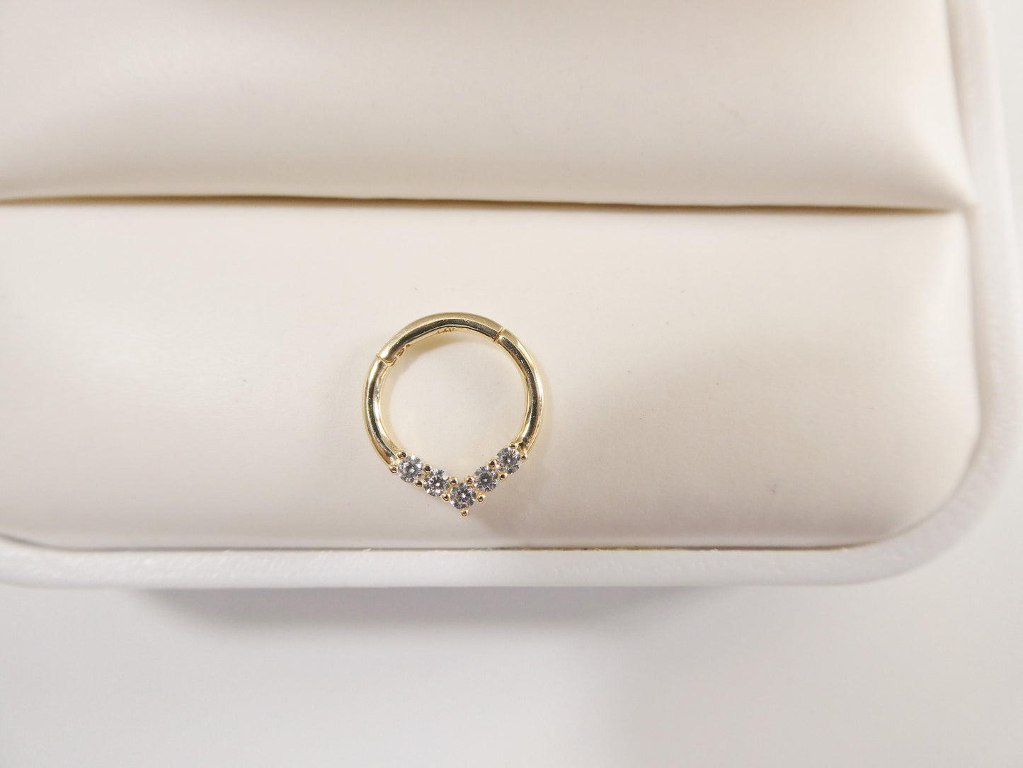 14k real solid yellow gold cartilage daith septum body ring piercing