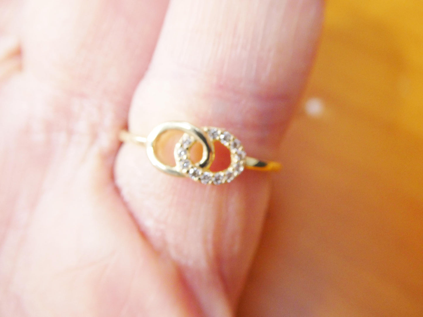 real 10k solid yellow gold women's classic micro pave setting ring