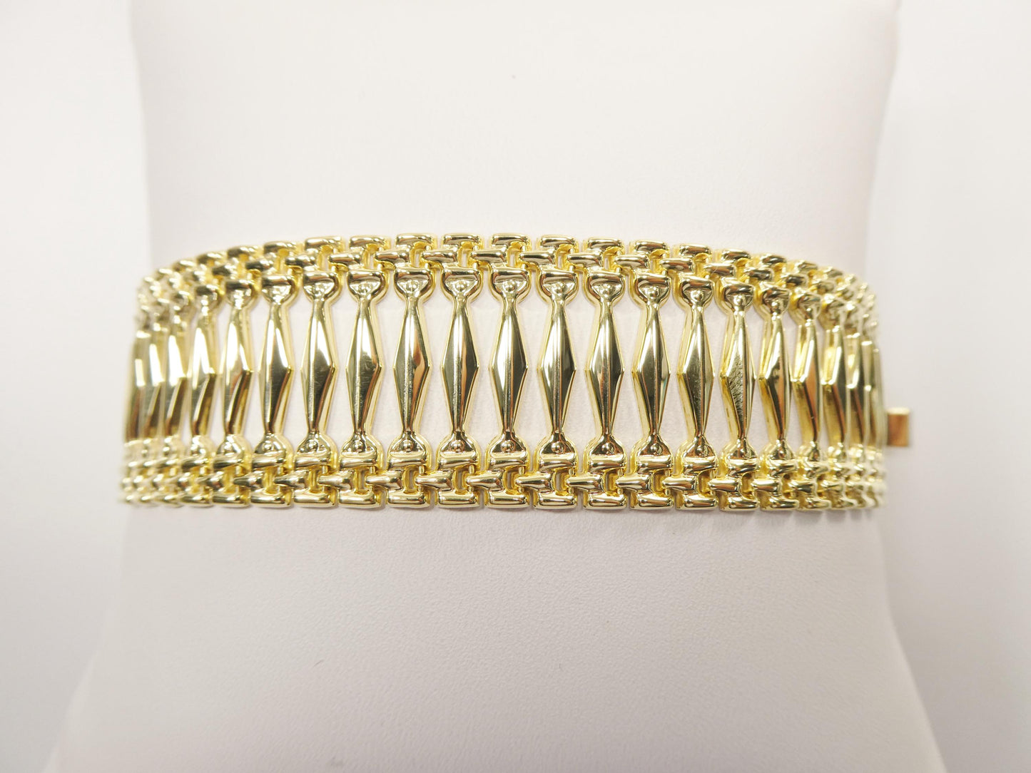 14k Gold Tone Cleopatra Bracelet: Sterling Silver Wide Band