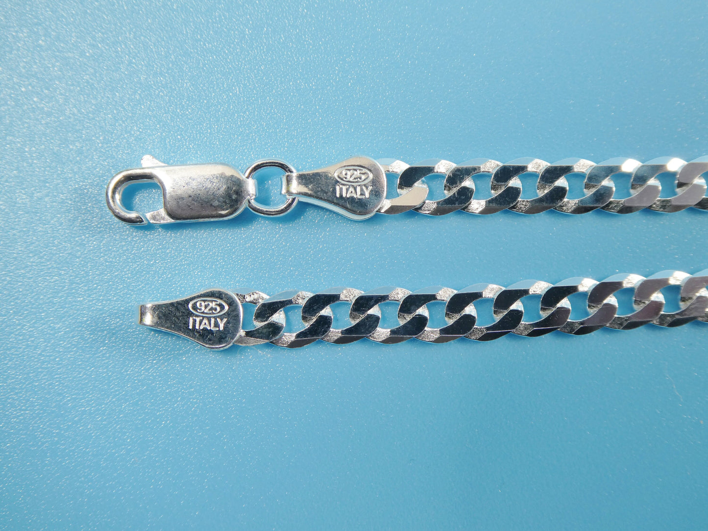real 925 sterling silver 4.50MM Italian solid chain lobster lock clasp