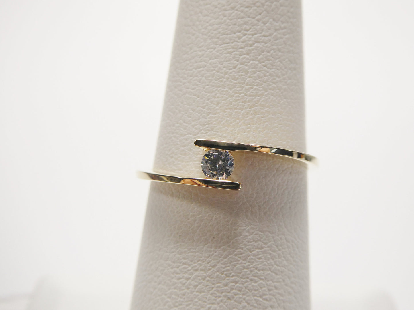 real 10k solid yellow gold women's classic micro pave setting ring