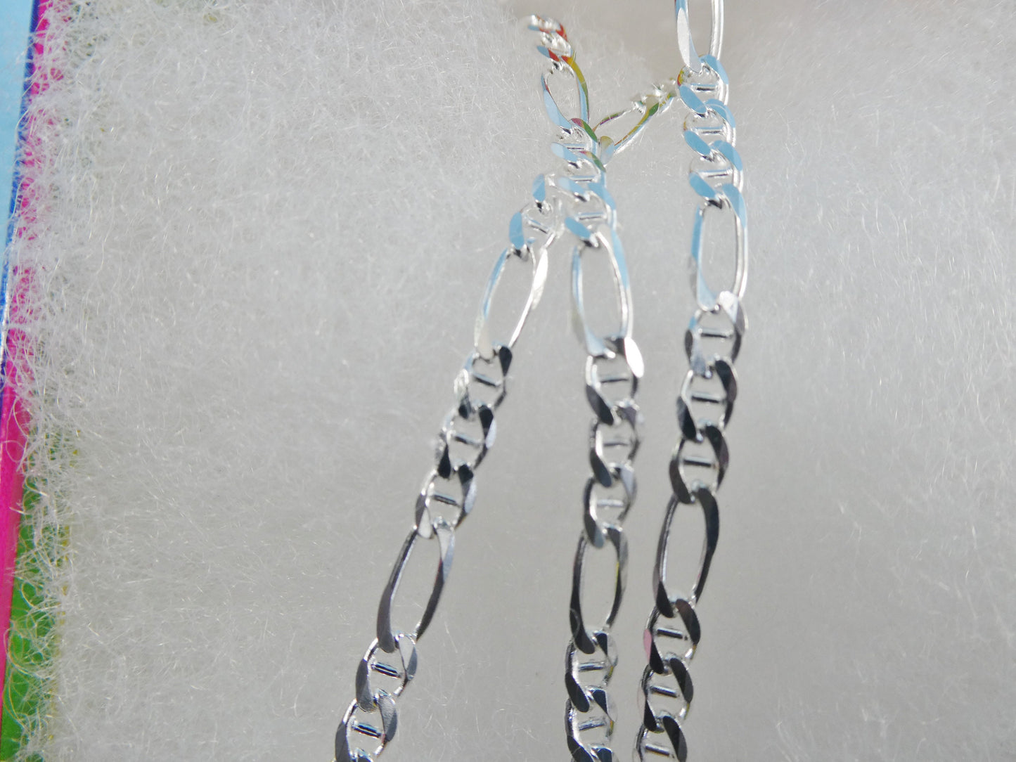 new style real 925 sterling silver 3.6MM Italian figaro / mariner solid chain lobster lock clasp