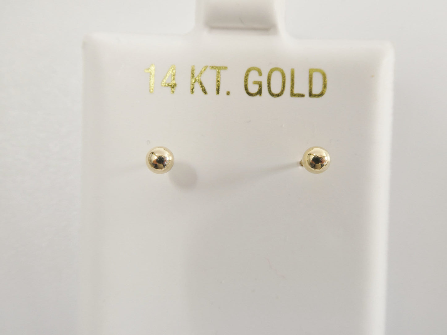14k solid yellow gold high polish screw post ball earring