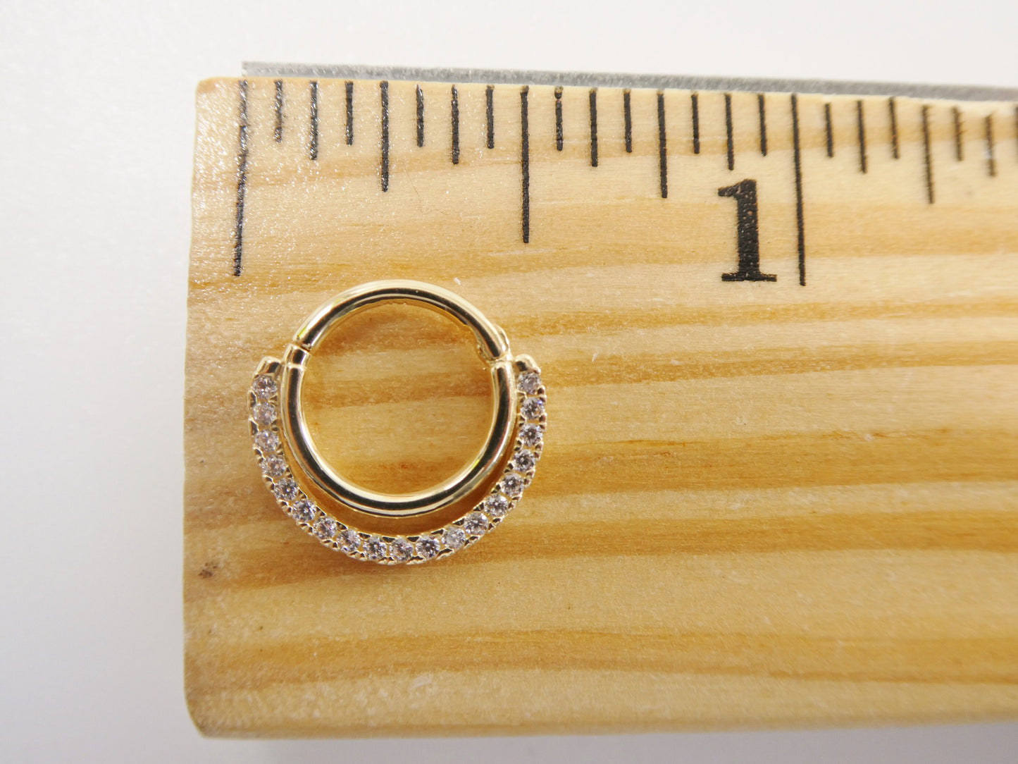14k real solid yellow gold cartilage daith septum body ring piercing