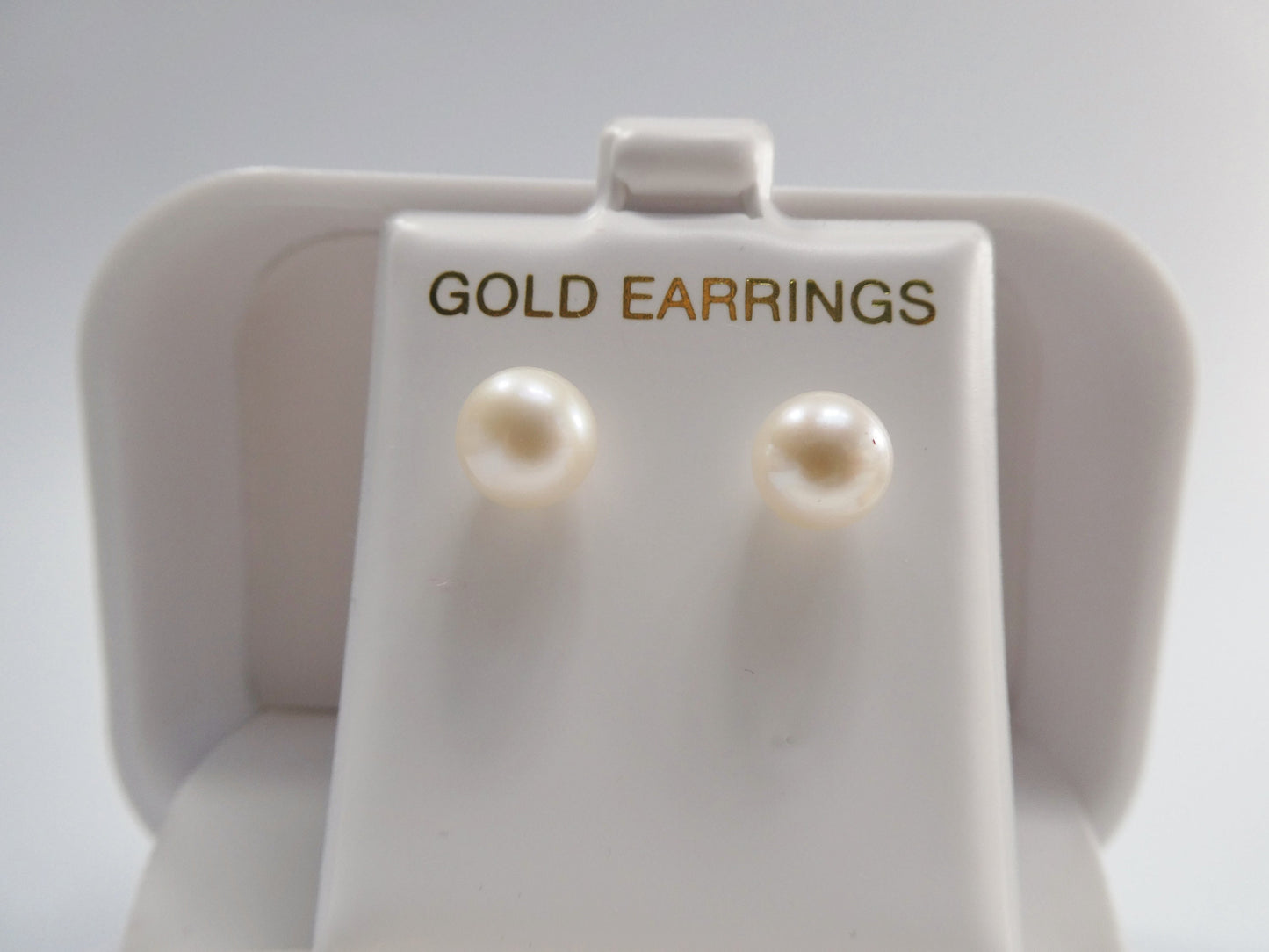 real 10k solid yellow gold original pearl push post stud earring