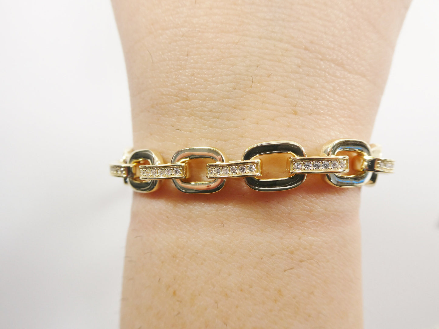 real 925 sterling silver 8mm paperclip necklace and bracelet box lock 14k yellow gold color finish