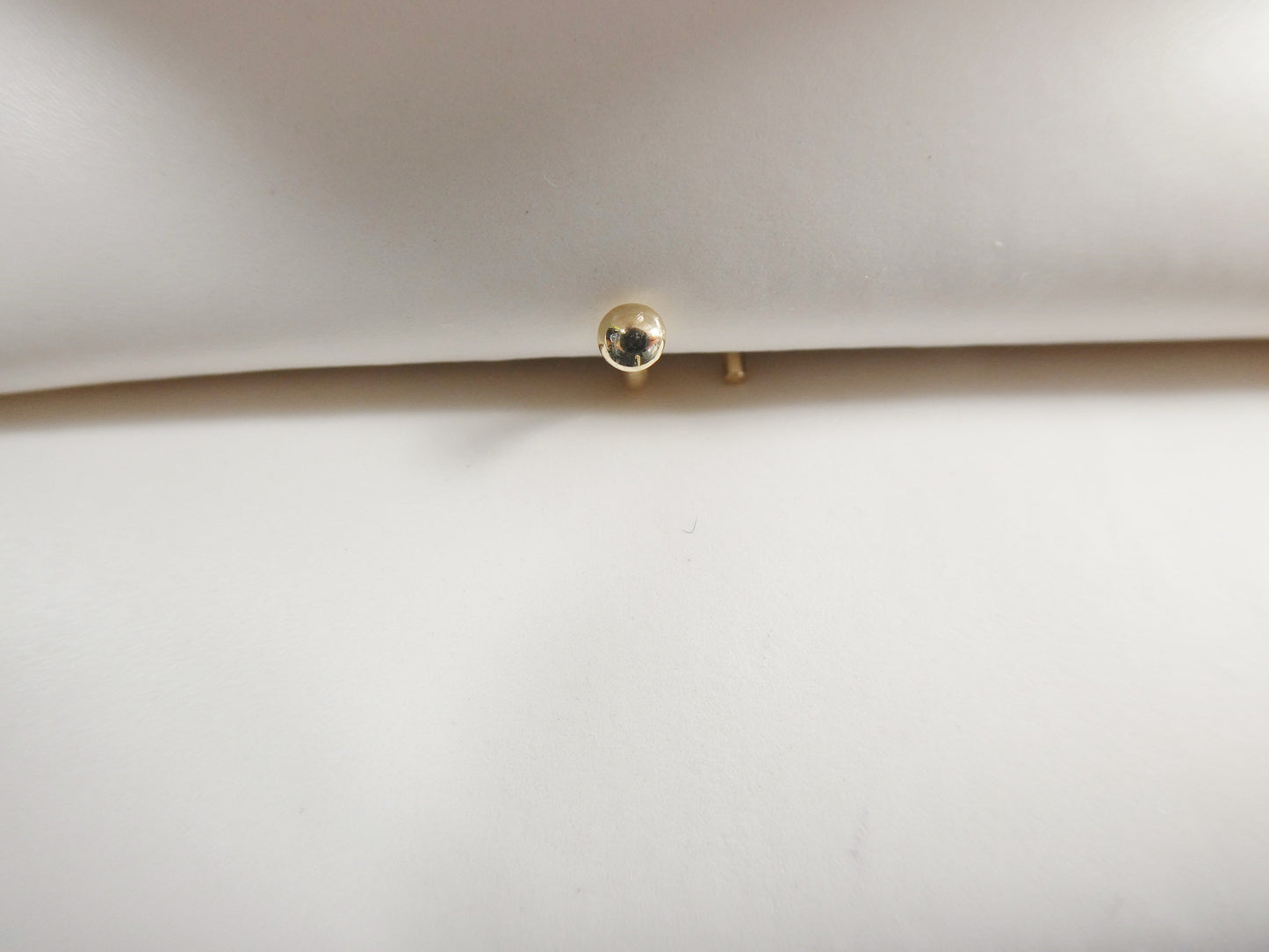 14k real solid yellow gold twist plain flat ball nose ring