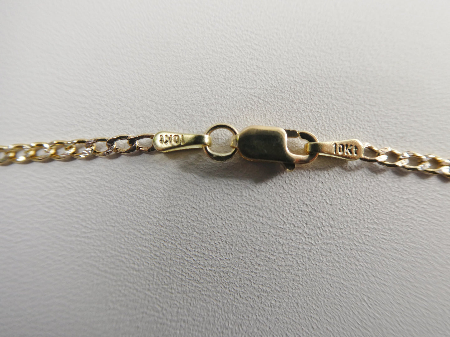 real 10k solid yellow gold two tone curb chain