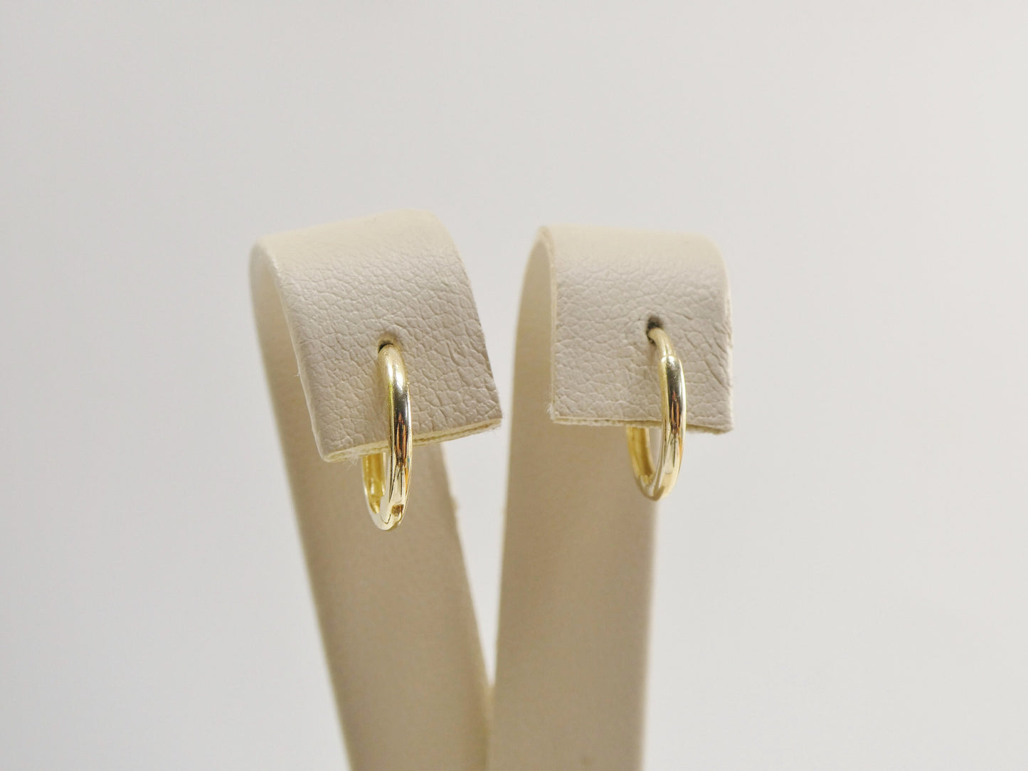 real 10k solid yellow gold tiny simple 12mm hoop huggie earrings