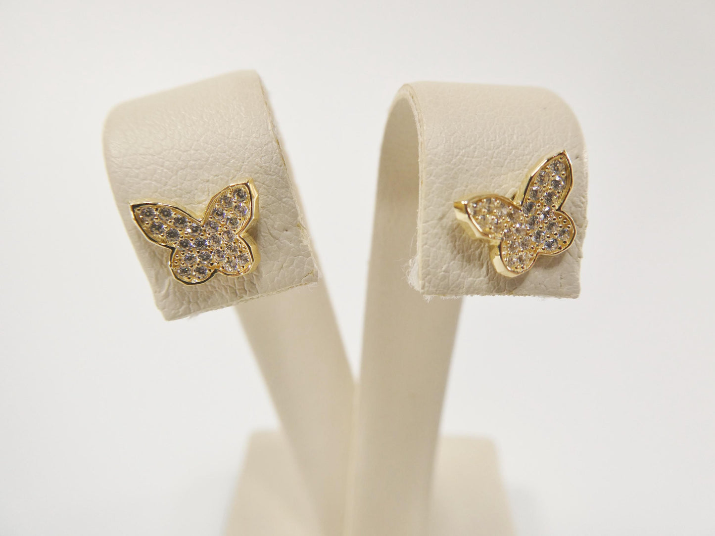 10k real solid gold butterfly push post earrings