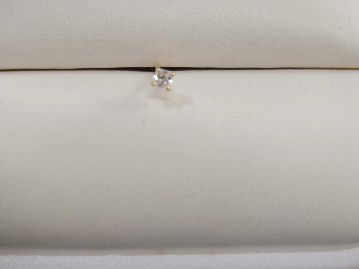 14k real solid yellow gold 2MM stone long post square stud nose ring