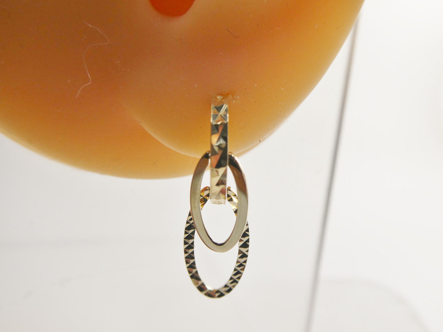 real 10k solid yellow gold designer hoop huggie earrings