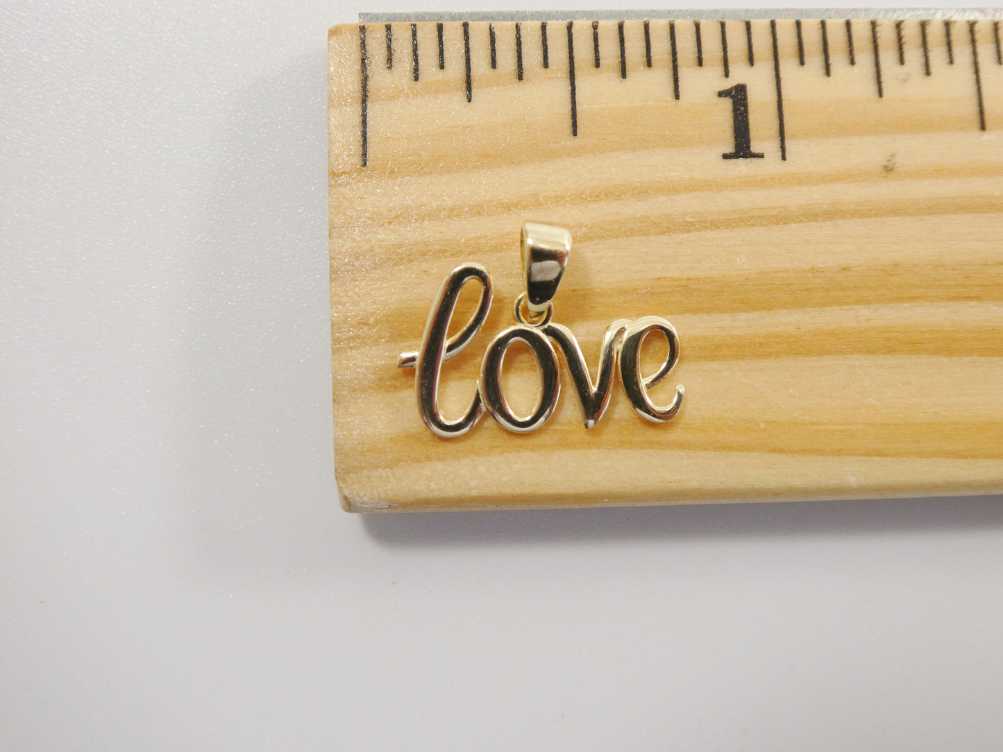 women's 14k real solid yellow gold love world charm