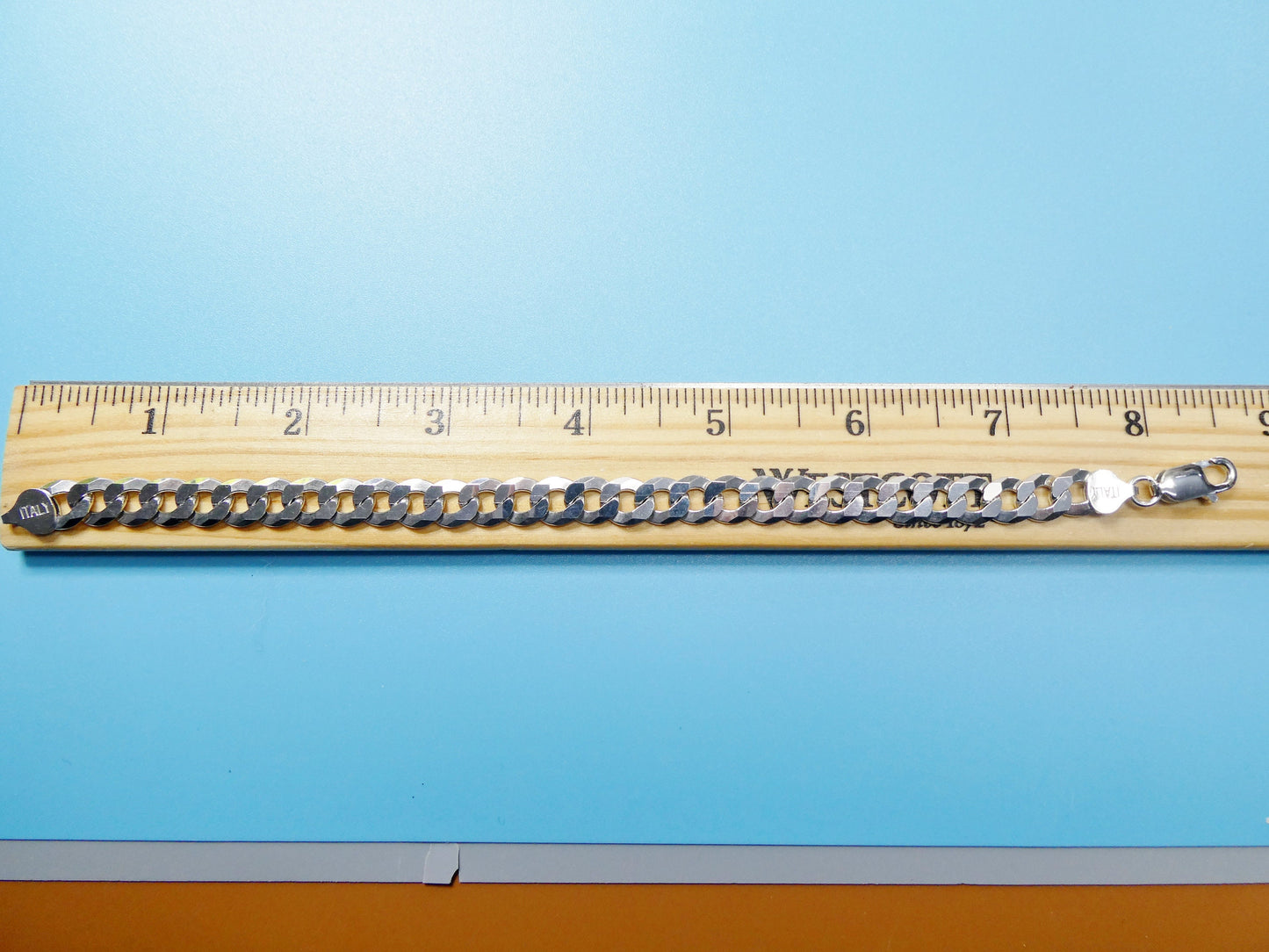 real 925 sterling silver solid bracelet 8.5 inch