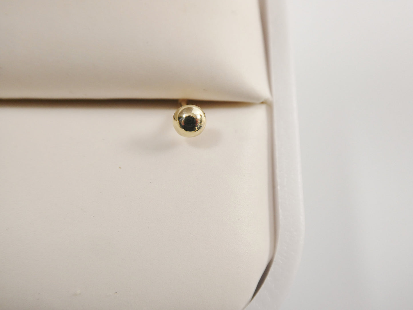 14k real solid yellow gold plain ball stud nose ring