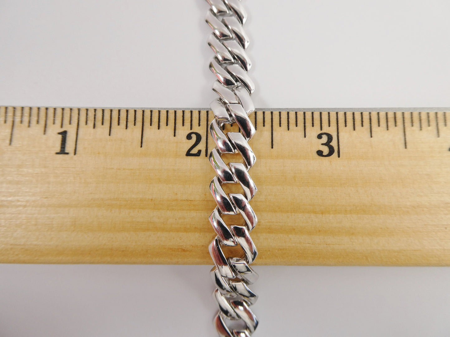 7 inch 14k white gold color tone Monaco bracelet over real solid 925 sterling silver