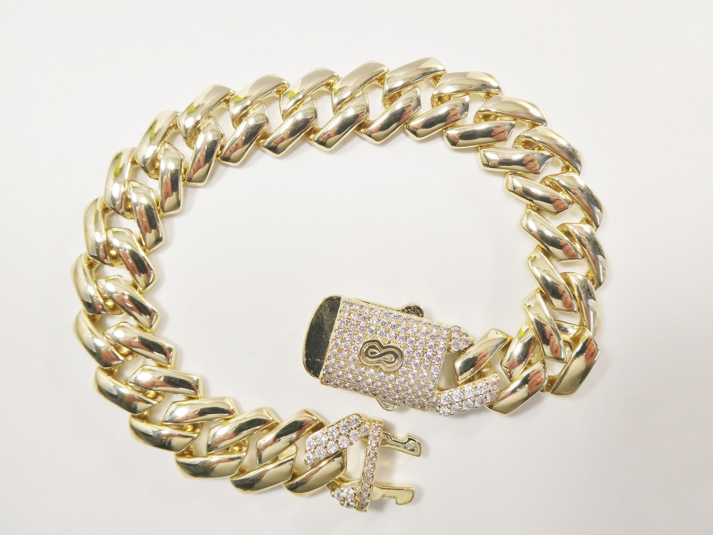 14k gold filled 14mm Monaco Cuban necklace set