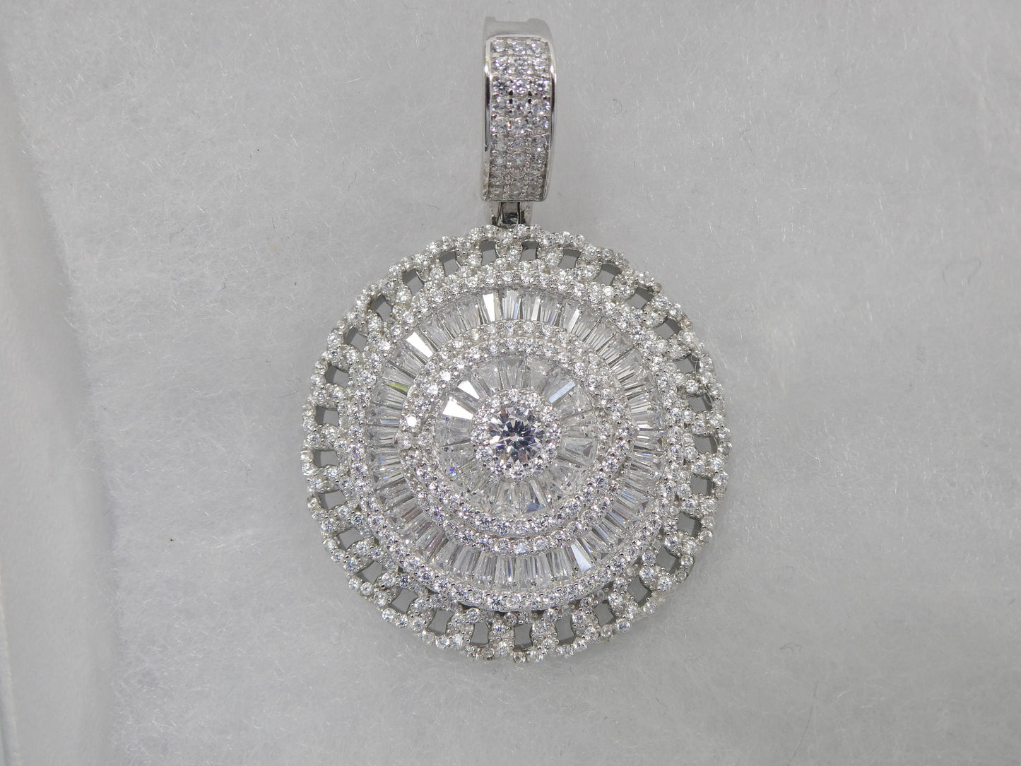 real 925 sterling silver large circle eye pendent