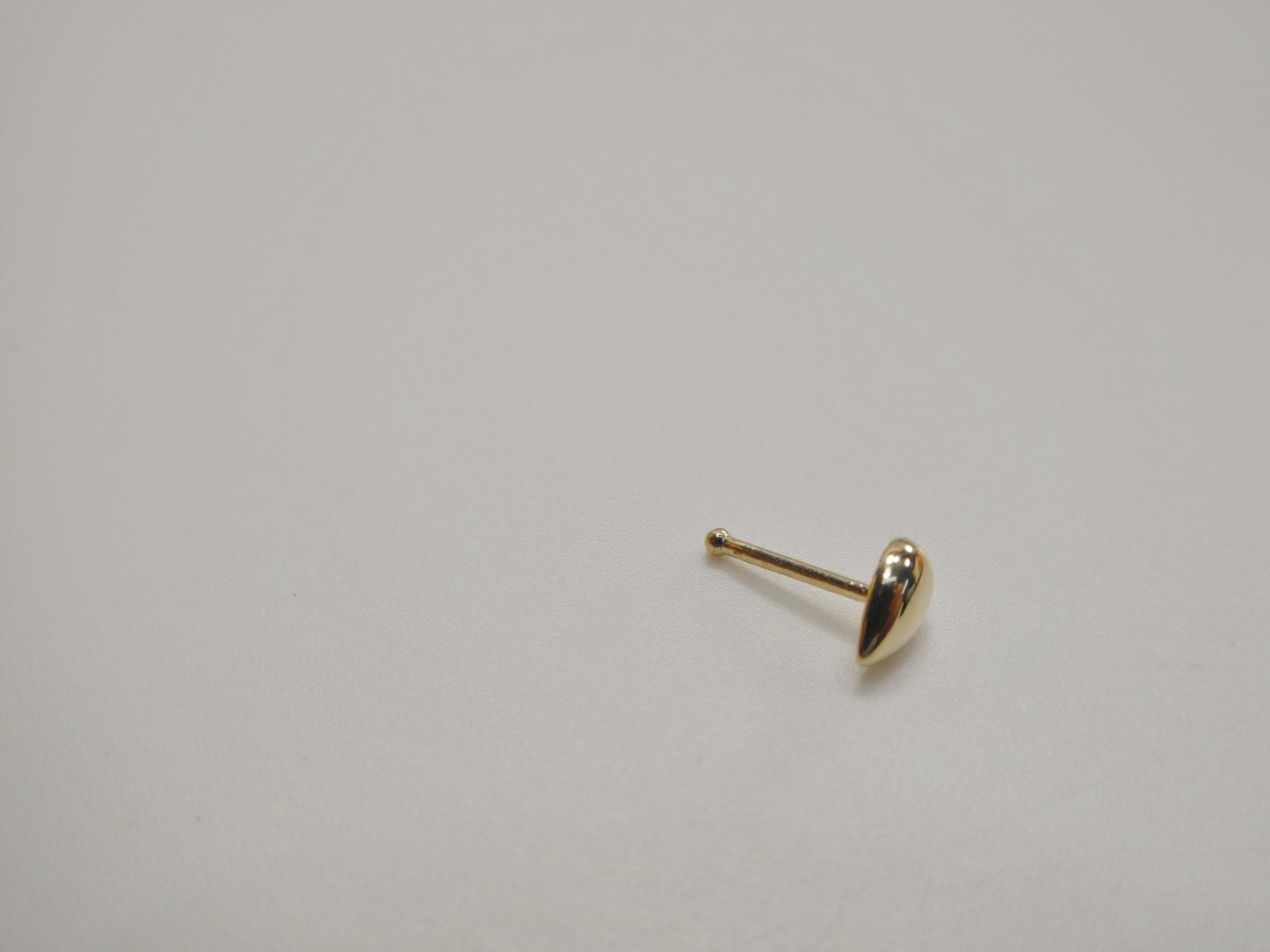 14k real solid yellow gold teardrop stud nose ring